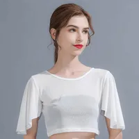 Summer New Ultra-thin Mesh T-shirt Round Neck Half-cut Feifei Short-sleeved Slim-fit Blouse Top main image 3
