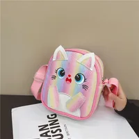 Kitten Embroidered Rainbow Children's Bag Crossbody Bag Baby Girl Cute Fashion Princess Bag Small Schoolbag Shoulder Bag main image 2