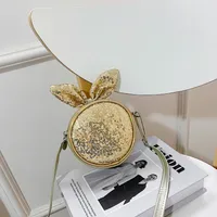 Children's Small Bag Sequin Messenger Bag Colorful Shiny Girl Cute Cartoon Fashion Princess Bag Shoulder Bag sku image 4