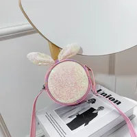 Children's Small Bag Sequin Messenger Bag Colorful Shiny Girl Cute Cartoon Fashion Princess Bag Shoulder Bag sku image 6