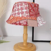 Women's Retro Vacation Bohemian Rose Butterfly Printing Wide Eaves Bucket Hat main image 2