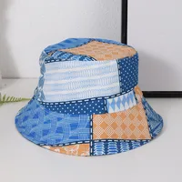 Women's Retro Vacation Bohemian Rose Butterfly Printing Wide Eaves Bucket Hat sku image 2