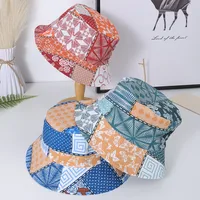 Women's Retro Vacation Bohemian Rose Butterfly Printing Wide Eaves Bucket Hat main image 1