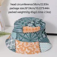 Women's Retro Vacation Bohemian Rose Butterfly Printing Wide Eaves Bucket Hat main image 7