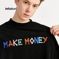 Jiezhan Men's Wear | Contrast Color Texture Towel Embroidered T-shirt  Spring/Summer New Loose Fashion Brand Letter Short Sleeve Men main image 3