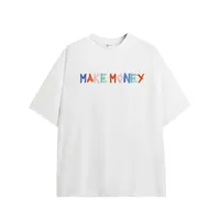 Jiezhan Men's Wear | Contrast Color Texture Towel Embroidered T-shirt  Spring/Summer New Loose Fashion Brand Letter Short Sleeve Men sku image 5