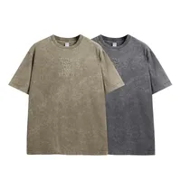 INF Men's Wear | Street Asut Dye Embroidered T-Shirt Spring/Summer  New Loose Fashion Brand Short Sleeve Top main image 3
