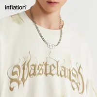 INF Men's Wear | Waste Soil Wind Brush Painted Printed T-shirt  Spring/Summer New Fashion Brand Street Loose Joker Short Sleeve Men main image 3