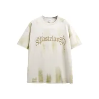 INF Men's Wear | Waste Soil Wind Brush Painted Printed T-shirt  Spring/Summer New Fashion Brand Street Loose Joker Short Sleeve Men sku image 1