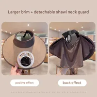 Solar Fan Hat Men's Summer Outdoor Mountaineering Fishing UV-proof Sunshade Oversized Beaves Sunscreen Fisherman Hat sku image 7