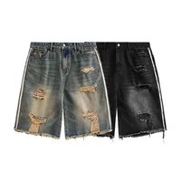 INF Men's | Hip Hop Strap Denim Shorts  Spring/Summer Fashion Brand New Street Hip Hop Hole Denim Shorts main image 1