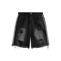 INF Men's | Hip Hop Strap Denim Shorts  Spring/Summer Fashion Brand New Street Hip Hop Hole Denim Shorts sku image 2