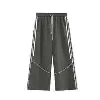 INF Men's | Tailored Printed Patchwork Wide Leg Pants American Sports Loose Pants Retro Lazy Casual Wide Leg Pants sku image 4