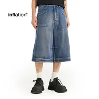 INF Men's |  Pleated Seven-point Jeans  Spring/Summer New Fashion Brand Street Personality Straight Shorts Men main image 1
