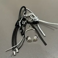 Ins Silver Black Miu Cool Sweet Bag Pendant Ancient Early Wings Bow Pendant Y2K Car Key Pendant main image 1