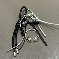 Ins Silver Black Miu Cool Sweet Bag Pendant Ancient Early Wings Bow Pendant Y2K Car Key Pendant sku image 1