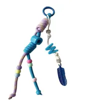 Dopamine Acrylic Beaded Letters Woven Rope Miu Bag Hanging Explosive Colorful Letters Beaded Bag Pendant main image 5