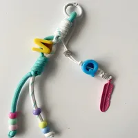 Dopamine Acrylic Beaded Letters Woven Rope Miu Bag Hanging Explosive Colorful Letters Beaded Bag Pendant sku image 1