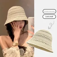 New Knitted Hollow Fisherman Hat Women's Summer  New Breathable Sun Protection Sunshade Hat Bucket Basin Hat Sun Hat main image 1