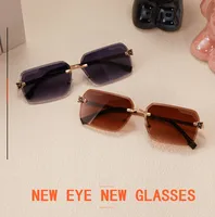 New Summer Frameless Small Square Trim Sunglasses Men's And Women's Fashion Items Sunglasses T22137 main image 1
