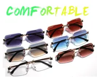 New Summer Frameless Small Square Trim Sunglasses Men's And Women's Fashion Items Sunglasses T22137 main image 2
