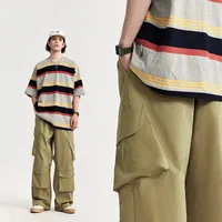INF Men's Clothing | Three-dimensional Multi-bag Workwear Wide-leg Pants  Spring And Summer New Fashion Brand Loose High Street Plaid Trousers main image 1