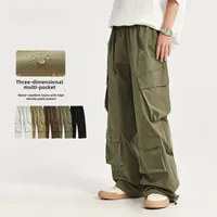 INF Men's Clothing | Three-dimensional Multi-bag Workwear Wide-leg Pants  Spring And Summer New Fashion Brand Loose High Street Plaid Trousers main image 2