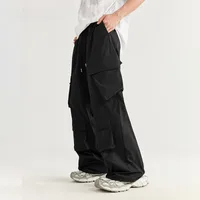 INF Men's Clothing | Three-dimensional Multi-bag Workwear Wide-leg Pants  Spring And Summer New Fashion Brand Loose High Street Plaid Trousers main image 5