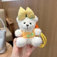 Creative Contrast Color Bow Sweater Bear Keychain Cute Cartoon Plush Toy Bag Pendant Car Key Chain Women sku image 2