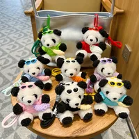 New Style Cute T-Shirt Bag Panda Bear Plush Pendant Car Keychain Cartoon Bag Pendant Girl's Gift main image 1