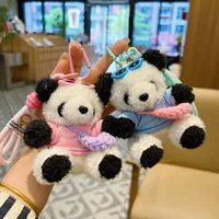 New Style Cute T-Shirt Bag Panda Bear Plush Pendant Car Keychain Cartoon Bag Pendant Girl's Gift main image 2
