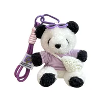 New Style Cute T-Shirt Bag Panda Bear Plush Pendant Car Keychain Cartoon Bag Pendant Girl's Gift main image 5