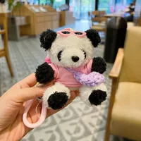 New Style Cute T-Shirt Bag Panda Bear Plush Pendant Car Keychain Cartoon Bag Pendant Girl's Gift sku image 1