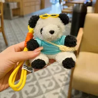 New Style Cute T-Shirt Bag Panda Bear Plush Pendant Car Keychain Cartoon Bag Pendant Girl's Gift sku image 7