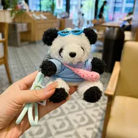 New Style Cute T-Shirt Bag Panda Bear Plush Pendant Car Keychain Cartoon Bag Pendant Girl's Gift sku image 2
