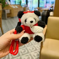 New Style Cute T-Shirt Bag Panda Bear Plush Pendant Car Keychain Cartoon Bag Pendant Girl's Gift sku image 8