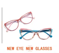 New Trend Splicing Frame Anti-blue Light Personality Cat's Eye Retro Glasses Frame Large Frame Flat Mirror T22114 main image 2
