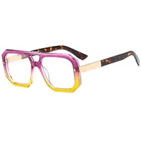 Artistic Retro Men's And Women's Plain Glasses M6145 Box All-match Face Repair Glasses Frame sku image 2
