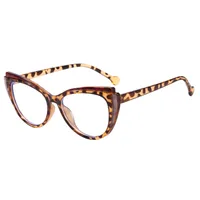 New Trend Splicing Frame Anti-blue Light Personality Cat's Eye Retro Glasses Frame Large Frame Flat Mirror T22114 sku image 6