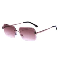 New Summer Frameless Small Square Trim Sunglasses Men's And Women's Fashion Items Sunglasses T22137 main image 3