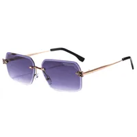 New Summer Frameless Small Square Trim Sunglasses Men's And Women's Fashion Items Sunglasses T22137 sku image 1
