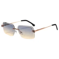 New Summer Frameless Small Square Trim Sunglasses Men's And Women's Fashion Items Sunglasses T22137 sku image 4