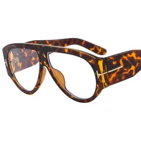 New Large Frame Men's And Women's Pilot Style Plain Glasses M6154T Decorative  Fashion  Glasses Frame sku image 3