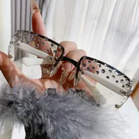 French Retro Y2K Millennium Spice Girls Sunglasses Women's Frameless Diamond-encrusted Technology Accessories Ins Niche Sunglasses sku image 2
