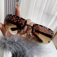 French Retro Y2K Millennium Spice Girls Sunglasses Women's Frameless Diamond-encrusted Technology Accessories Ins Niche Sunglasses sku image 4