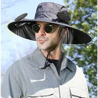 Unisex Retro Simple Style Solid Color Big Eaves Sun Hat main image 1