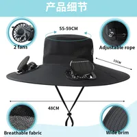 Anti-ultraviolet Sunshade  Explosion Outdoor Summer Fishing Protection Sunscreen Air Conditioning Fan Fisherman Sun Hat main image 2