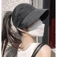 Cap Summer Ruth Hangable Mask Quick-drying Cloth Dew Paytail Sunscreen Hat Thin Half Empty Top Sunshade Hat sku image 2