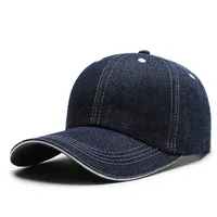 In Stock Denim Baseball Cap Bare Cap Outdoor Denim Monochrome Dome Big Brim Sunshade Hat  Hot Sale sku image 1