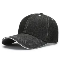 In Stock Denim Baseball Cap Bare Cap Outdoor Denim Monochrome Dome Big Brim Sunshade Hat  Hot Sale sku image 2